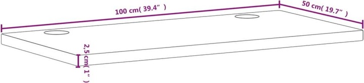 Actual product image VidaXL Schreibtischplatte 100x50x2,5 cm Massivholz Buche,Material