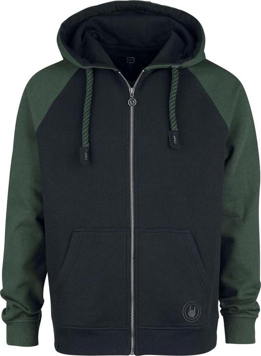 Produktbild RED by EMP Schwarz/grüner Kapuzenpullover mit Raglan-Ärmeln (S)