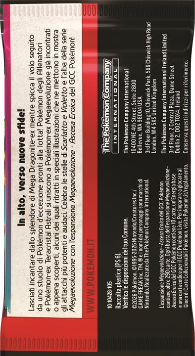 Nährwerte und Zutaten Pokémon Pokemon ITA Megaevoluzione Ascesa Eroica Bundle 6 buste (Italienisch, Booster Pack)