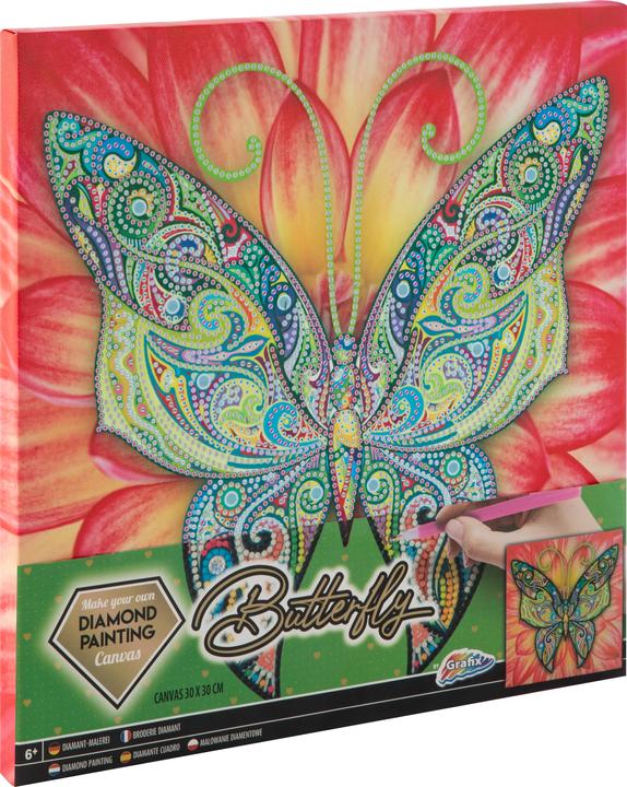 Grafix Tela Diamond Painting Butterfly, 30x30cm