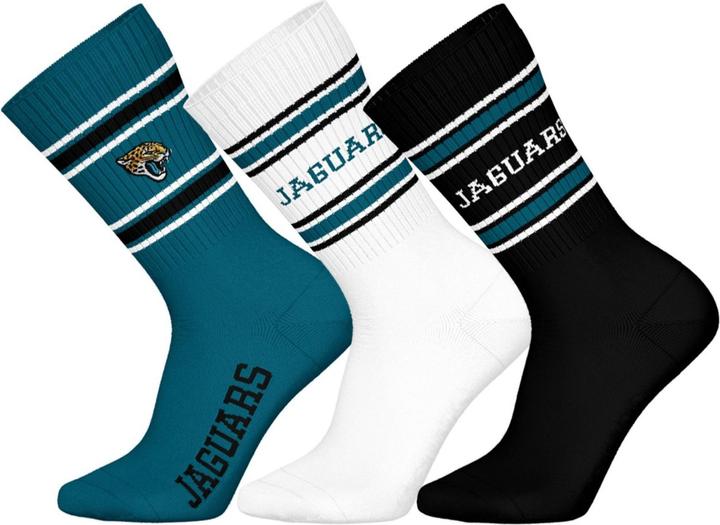 Barefoot Jacksonville Jaguars 3pk Crew Socks 39-42 (39 - 42)