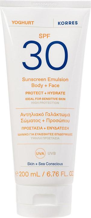 Image du produit Korres Yoghurt Sunscreen Emulsion Body + Face SPF 30 (SPF 30, 200 ml)