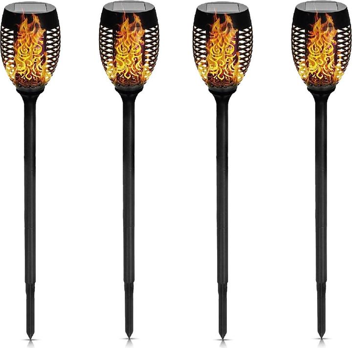 Produktbild Casativo LED Solar Gartenlaterne Flammen-Effekt, 4er Set (IP44)