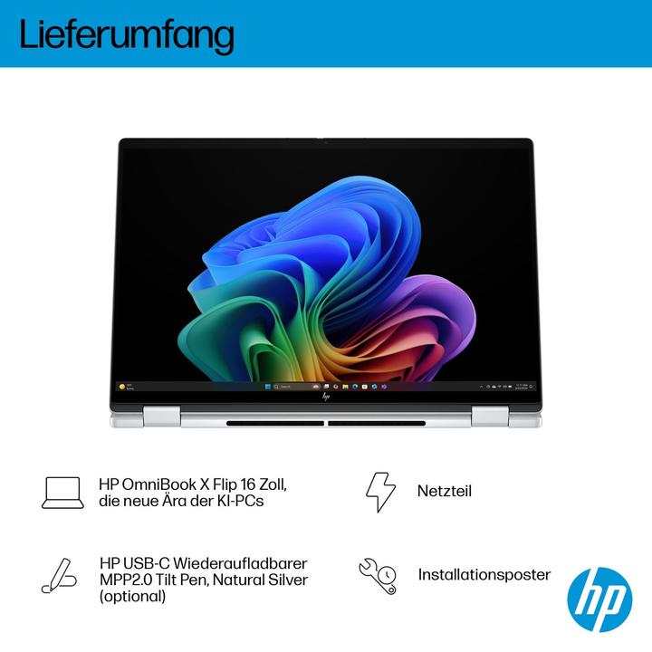 Actual product image HP OmniBook X FlipNGAI 16-as0455ng (16", Intel Core Ultra 5 226V, 16 GB, 512 GB, DE)