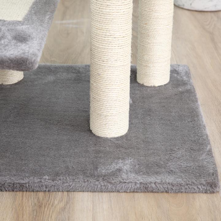 Produktbild PawHut Kletterbaum mit 5 Ebenen (101 cm, Grau, Beige)