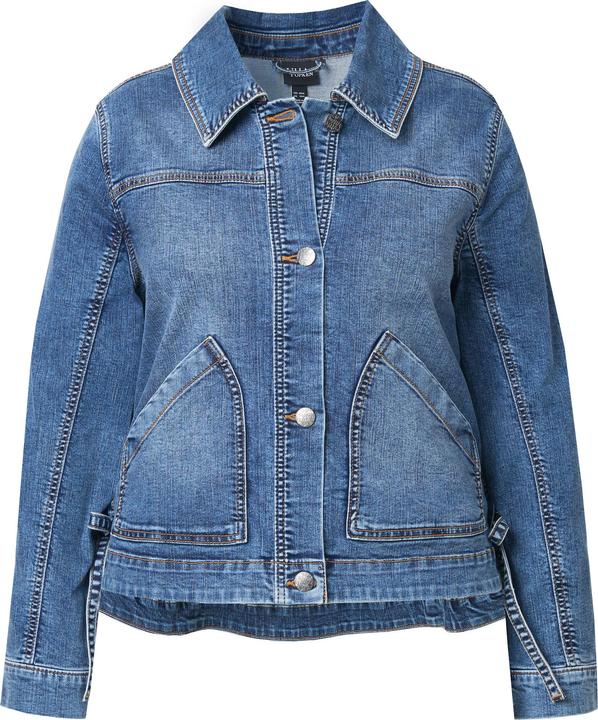 Produktbild Ulla Popken Jeansjacke, Rückendruck, Oversized, Hemdkragen (58)
