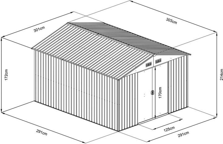 Produktbild NoName Gartengerätehaus mit Satteldach 301 x 303 x 214 cm