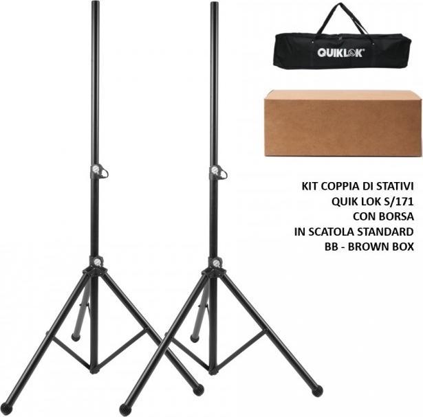 Produktbild Quik Lok S/171 PAK-BB Brown Box Paar Ständer mit Tasche (Ständer, Höhenverstellbar)