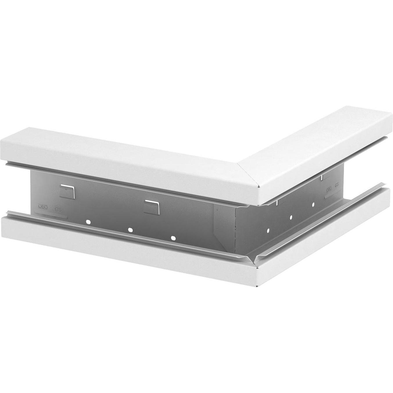 OBO Bettermann, Leitungsführung, Ausseneck GEB-K 70x130mm UT 90° ST rws RAL9010 hfr besch (7 cm)