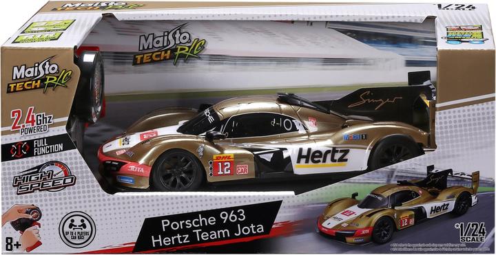 Actual product image Maisto RC Porsche 963 Hertz Team Jota 2.4 GHz 1/24