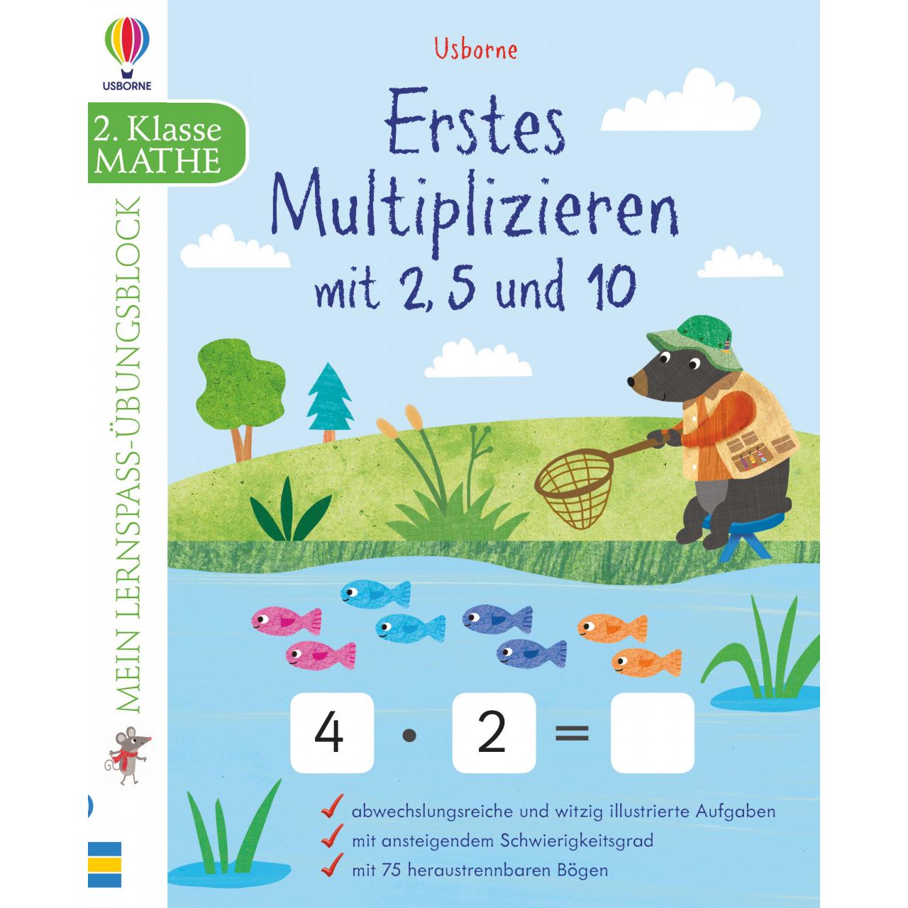 Thumbnail - Mein Lernspass-Übungsblock: Erstes Multiplizieren mit 2, 5 und 10, Kinderbücher von Sam Smith, Maddie Frost