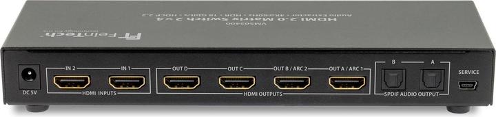 Produktbild FeinTech VMS02400 HDMI 2.0 Matrix Switch 2x4 mit Audio Extractor