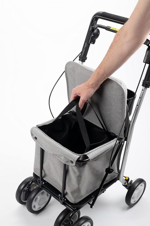 Produktbild Carlett Boodschappenwagen und Rollator mit Sitz, faltbar, 4 Räder, abnehmbare Tasche