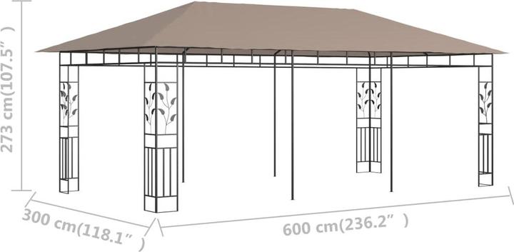 Actual product image vidaXL Gartenpavillon (600 cm, 300 cm)