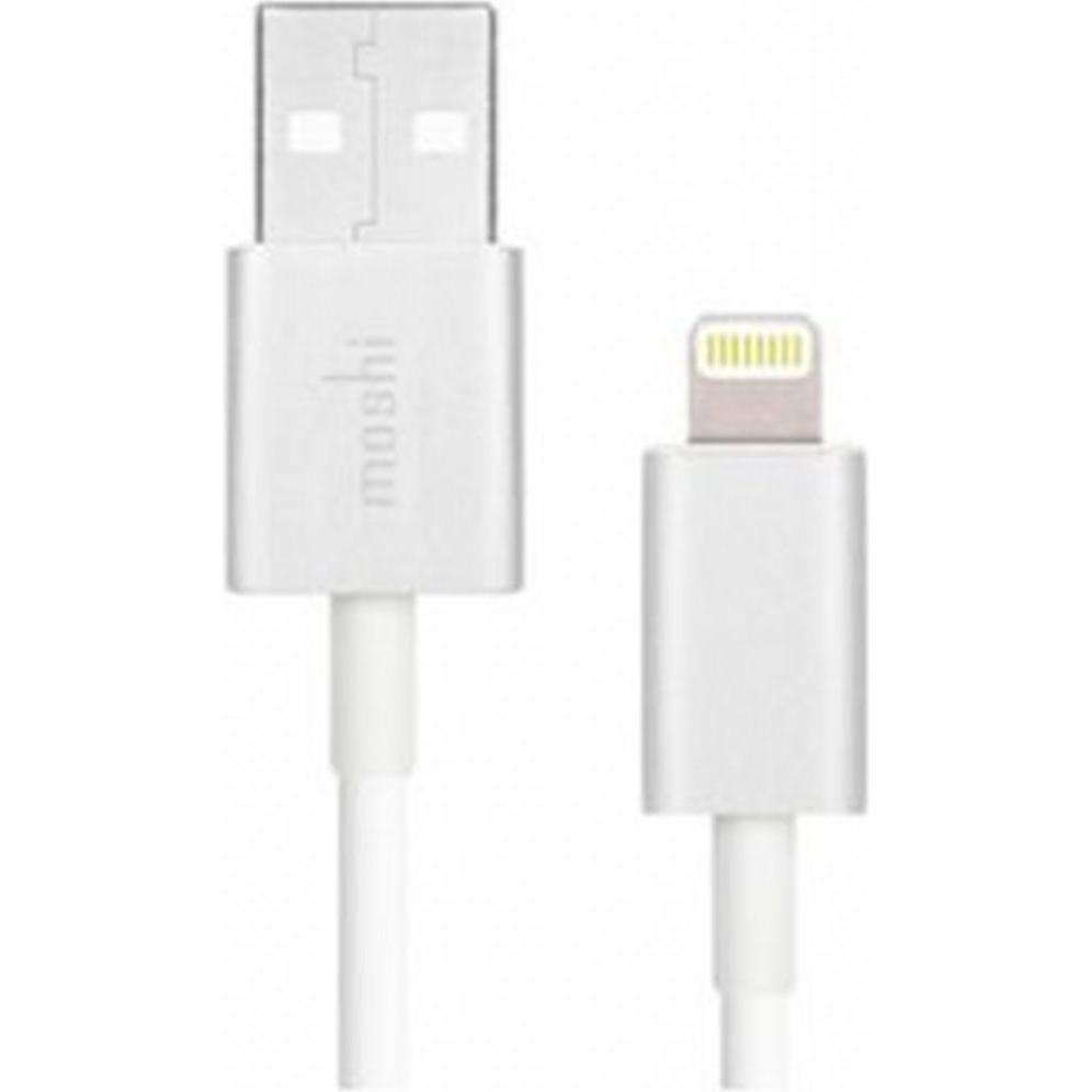 Moshi Cavo di ricarica Bianco/Argento (1 m, USB 2.0), Cavo USB