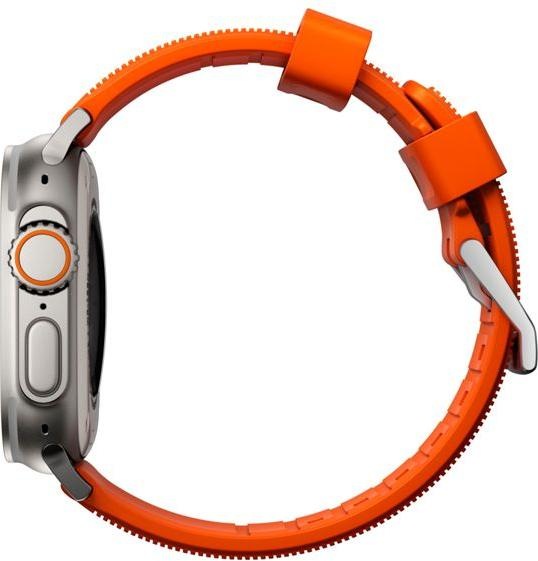 Actual product image Nomad Rugged Strap -ranneke, Apple Watch 49 / 45 / 44 /, oranssi / hopea (45 mm, 44 mm, 42 mm, 49 mm, Plastic, Apple Watch Series 9)