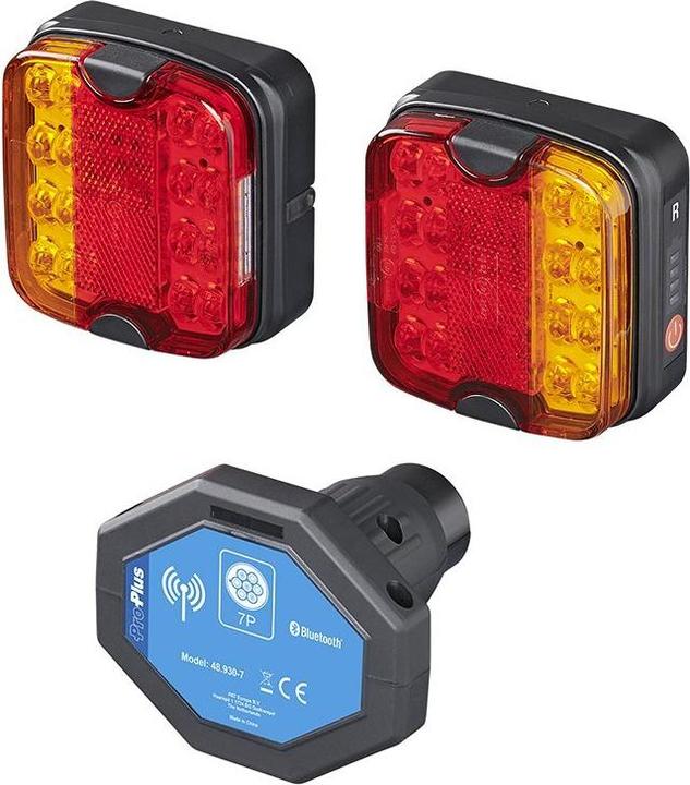 ProPlus Set di luci posteriori a LED con magnete senza fili (Bluetooth) a 7 pin