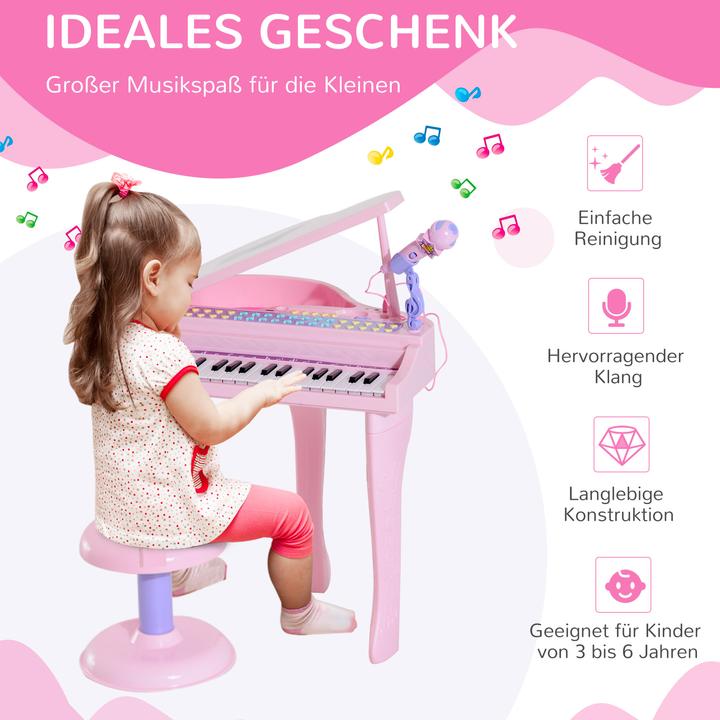 Image du produit Homcom Piano pour enfants avec tabouret (Anglais)