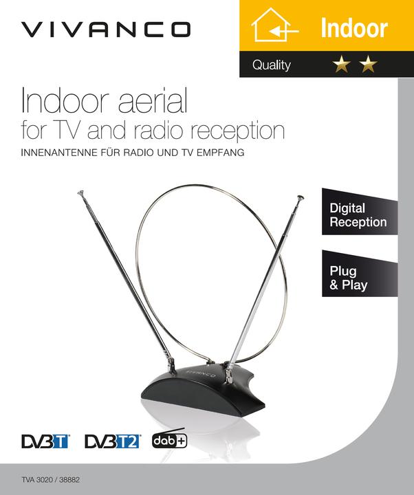 Produktbild Vivanco Tva 3020 (Zimmerantenne, DVB-T / -T2, DAB/ DAB+)