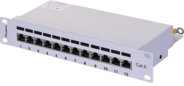 Produktbild Lanberg Patch Panel 25,40cm (10"), 12 port 1U, cat.6, grey