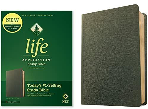 Produktbild NLT Life Application Study Bible, Third Edition (Genuine Leather, Olive Green, Red Letter)