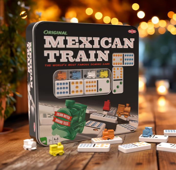 Produktbild Tactic Mexican Train Tin Box (Deutsch, Englisch, Französisch, Italienisch, 2 - 8 Spieler)