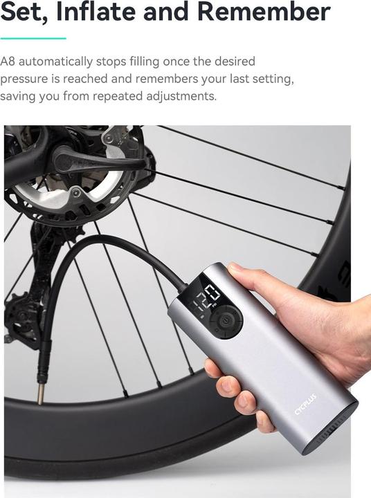Actual product image Cycplus Air pump A8