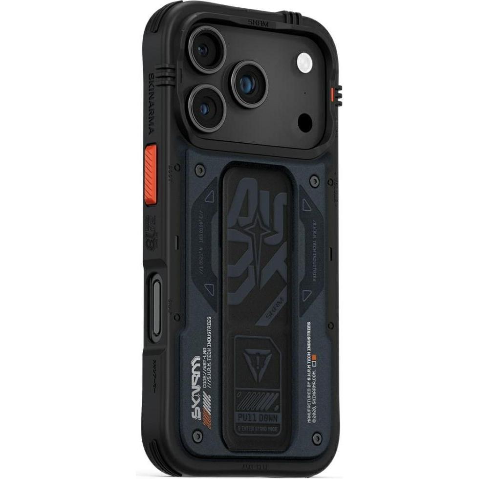 Skinarma Etui Aegis do iPhone 17 Pro Magnetic Charging + Grip Stand granatowy (Apple iPhone 17 Pro), Cover smartphone