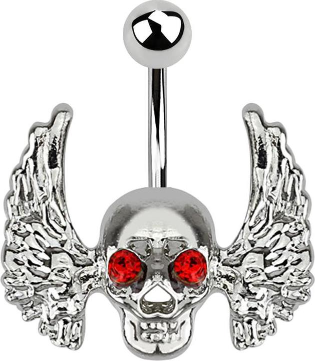 Immagine prodotto Star Piercing Banana argento con pallina Teschio con ali (Ottone, Acciaio chirurgico 316L)