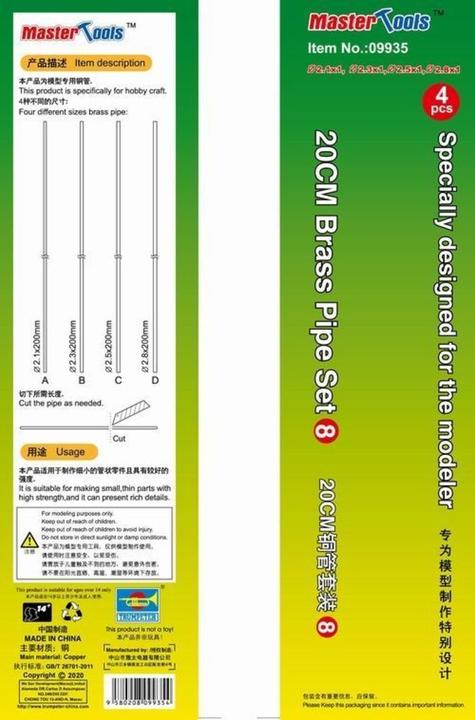 Produktbild Master Tools 20CM Brass Pipe Set 8