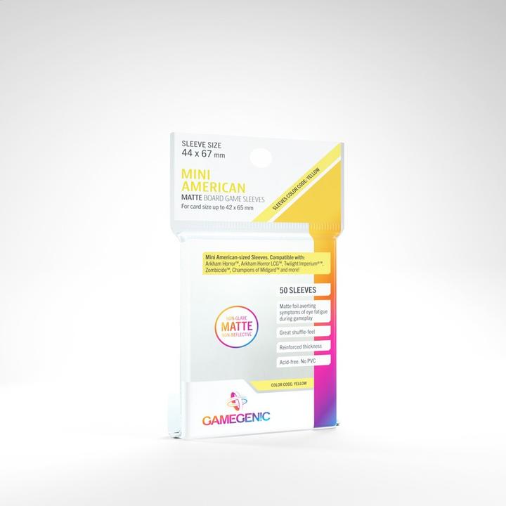 Produktbild Gamegenic GGS10067 - MATTE Mini-Brettspiel-Hüllen im amerikanischen Format 44 x 67 mm - Klar (50 Hüllen)