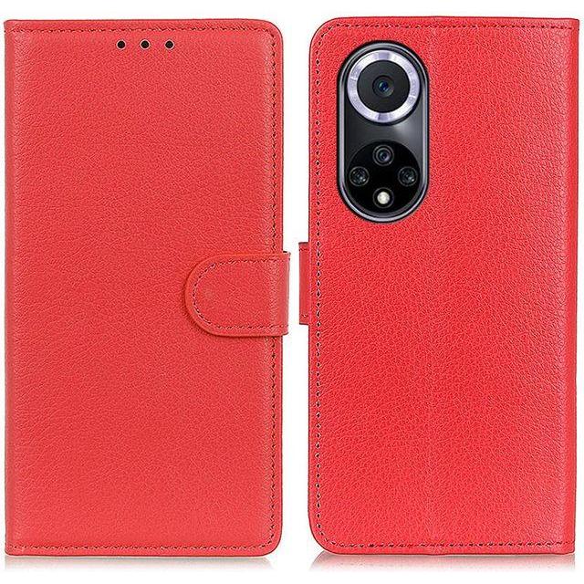 Thumbnail - MU Classic Litchi Leder Bookcover Series (Honor 50, Huawei Nova 9), Smartphone Hülle, Rot