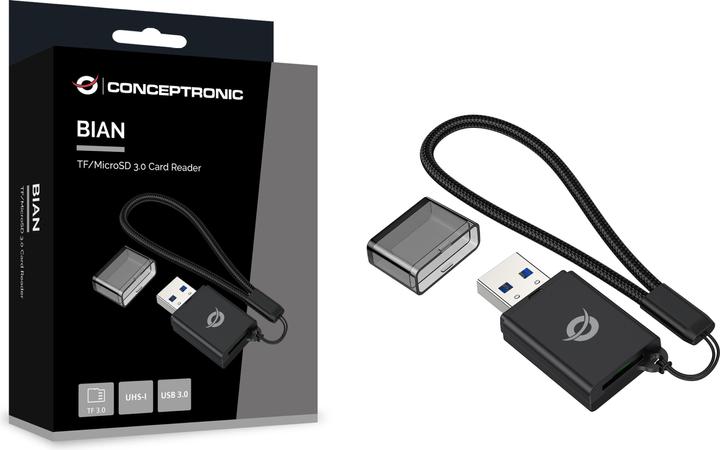 Produktbild Conceptronic Card Reader USB-A -> Micro SD/TF 3.0 schwarz (USB)