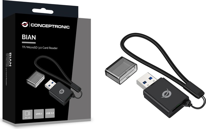 Produktbild Conceptronic Card Reader USB-A -> Micro SD/TF 3.0 schwarz (USB)