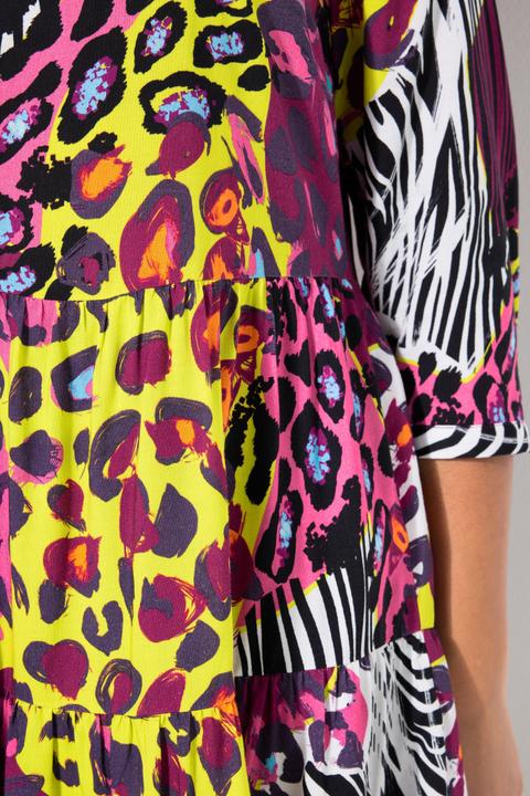 Actual product image Angel of Style Colorful Leopard Pattern Tunic with 3/4 Sleeves and Tunic Neckline (48)
