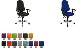 Produktbild Topstar Bürodrehstuhl "Support SY Deluxe", schwarz Bezug: 100 % Polypropylen, Bandscheibensitz und Synchron