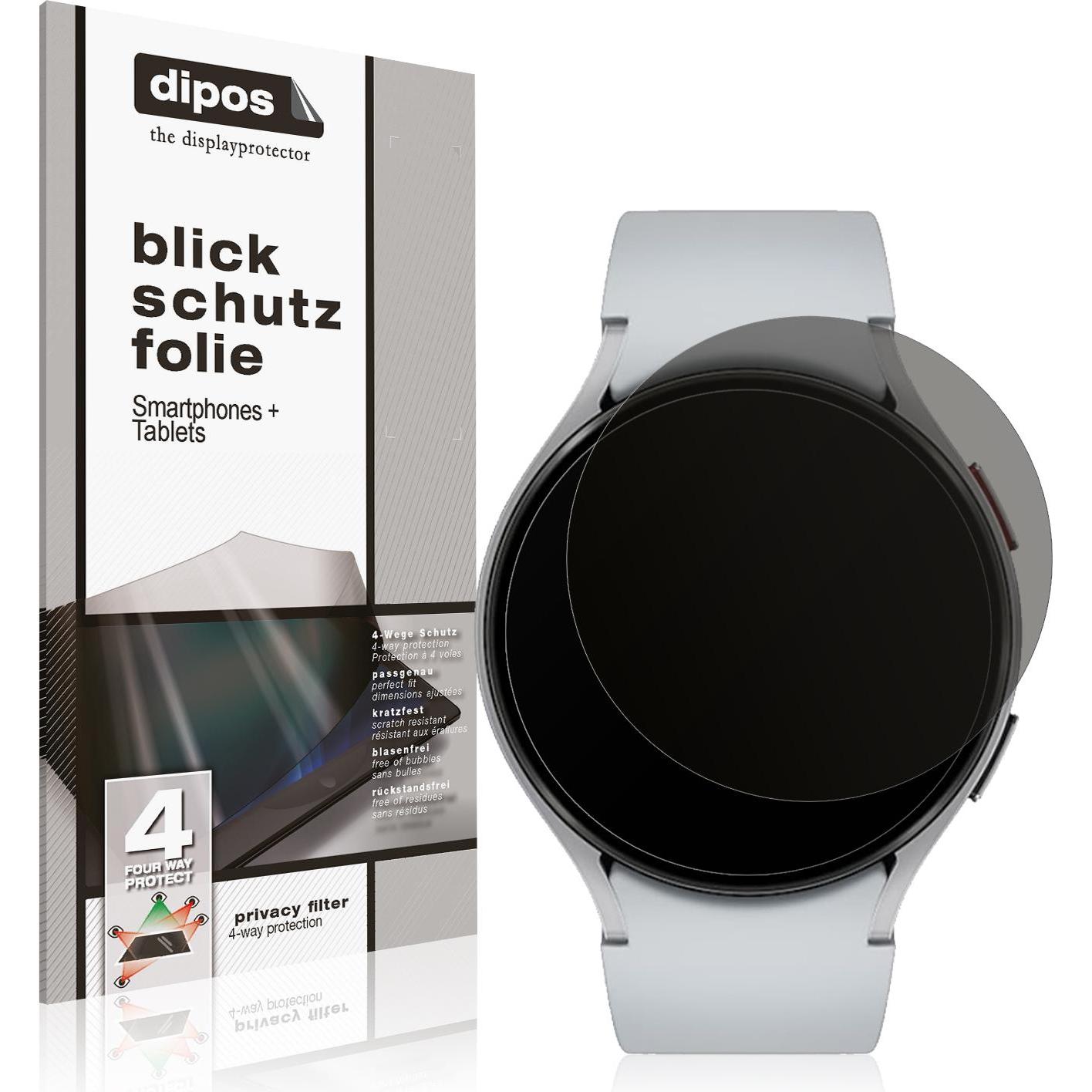 Dipos Blickschutzfolie 4-Way Privacy, Smartwatch Schutzfolie, Transparent