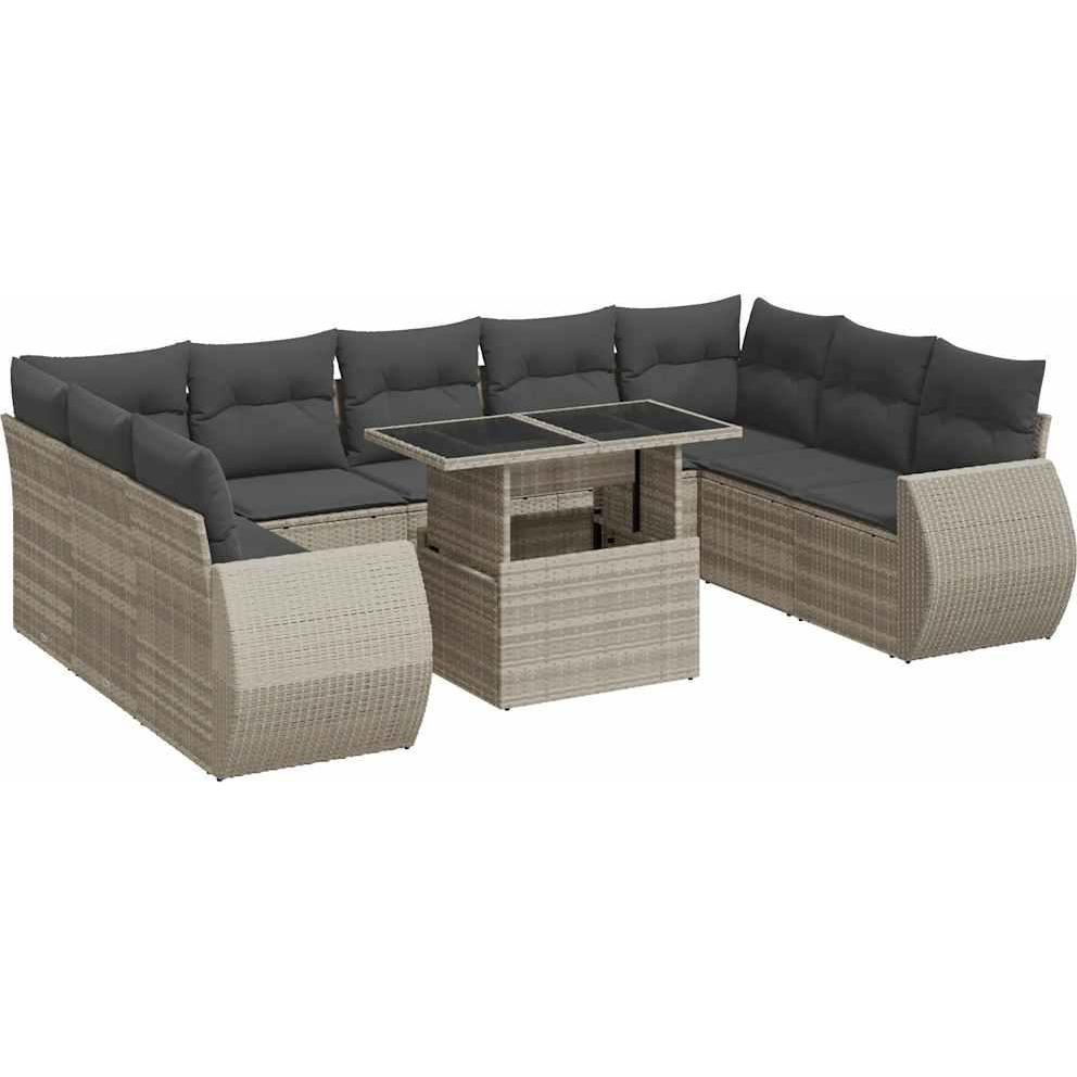 VidaXL, Gartenlounge, 10-tlg. Garten-Lounge-Set mit Kissen