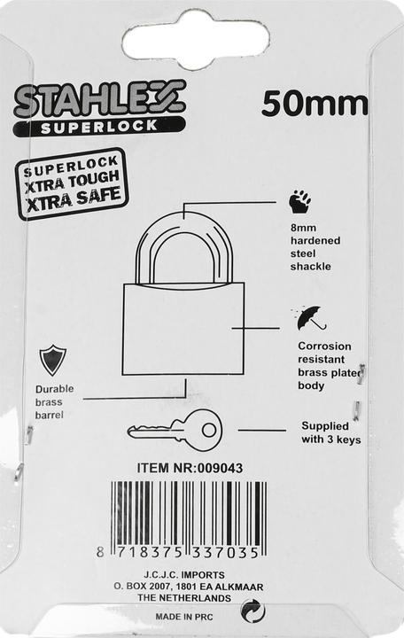 Actual product image Stahlex Padlock 50 mm