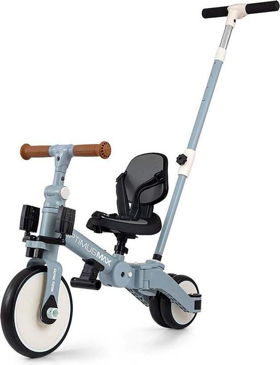 Mally Milly Optimus Max 5-in-1-Dreirad mit Führungsschiene, Denim