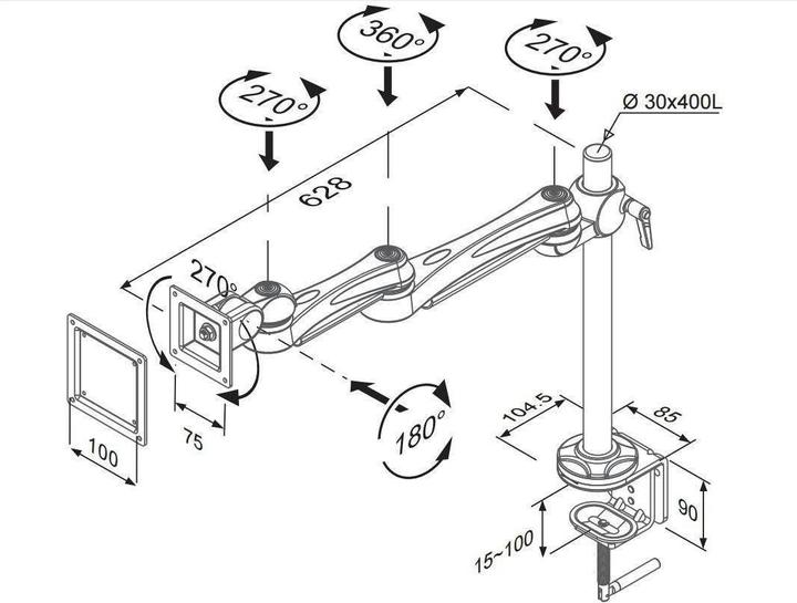 Actual product image Neomounts FPMA-D930 monitor table mount (Table, 30", 10 kg)