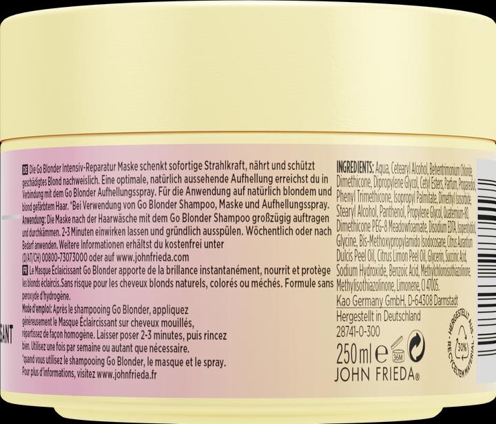 Image du produit John Frieda Sheer Blonde Go Blonder Masque réparateur intensif (250 ml)