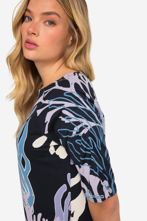 Immagine prodotto Laurasøn T-Shirt, Korallen-Print, Rundhals, Halbarm mit Raffung (M)