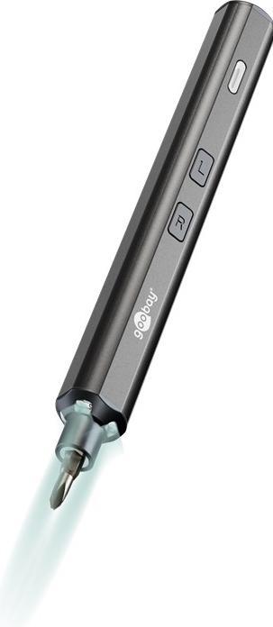 Actual product image Goobay Elektrischer Schraubendreher mit 20-tlg. Präzisions-Bitsatz (Hexagon socket round, Phillipps cross recess (PH), Tri-wing)