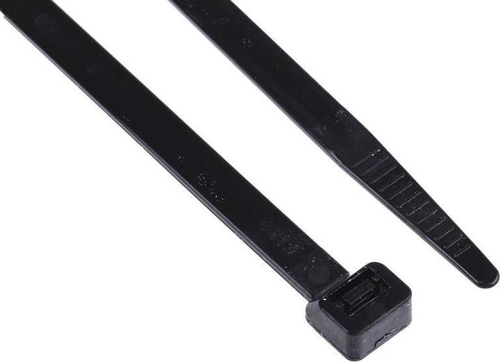 Actual product image RS PRO Cable Tie 300x7.6 Black UV resistant (Plastic cable ties, 300 mm, 100 pcs.)