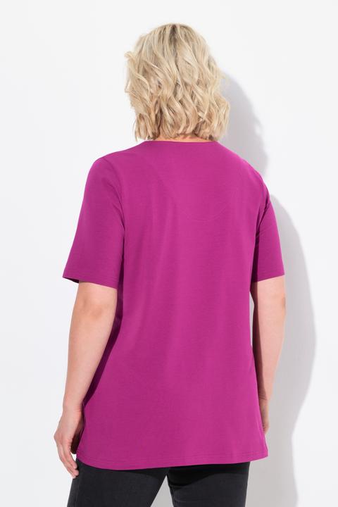 Actual product image Ulla Popken Essential Notch Neck Stretch Tee (46, 48)