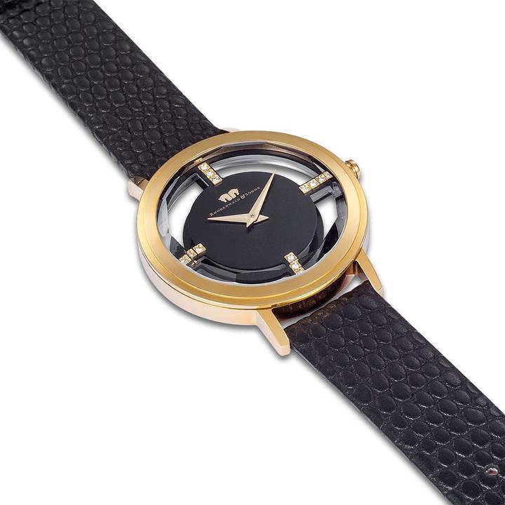 Produktbild Damen Quarzuhr Lucrezia Echtleder Schwarz - 33692 (Analoguhr, 36 mm)