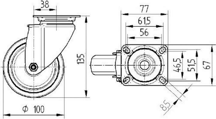 Produktbild Tente Lenkrolle