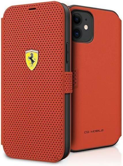 Produktbild Ferrari FESPEFLBKP12SRE iPhone 12 mini 5,4" czerwony/red book On Track Perforated (Apple iPhone 12 mini)