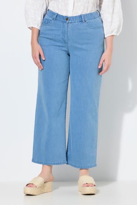 Produktbild Ulla Popken Jeans-Culotte, weites Bein, Elastikbund (60)
